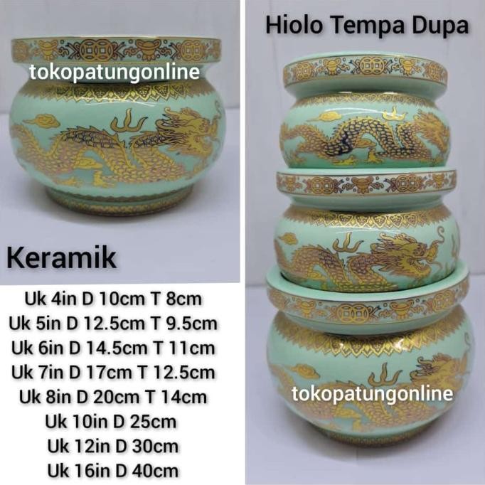 

Ready Hiolo Keramik Naga Hijau 6in