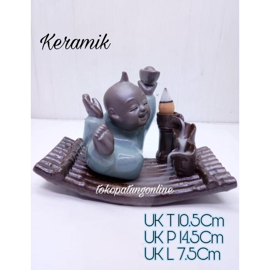 

Ready Tempat Bakar Dupa Asap Little Buddha Keramik 01