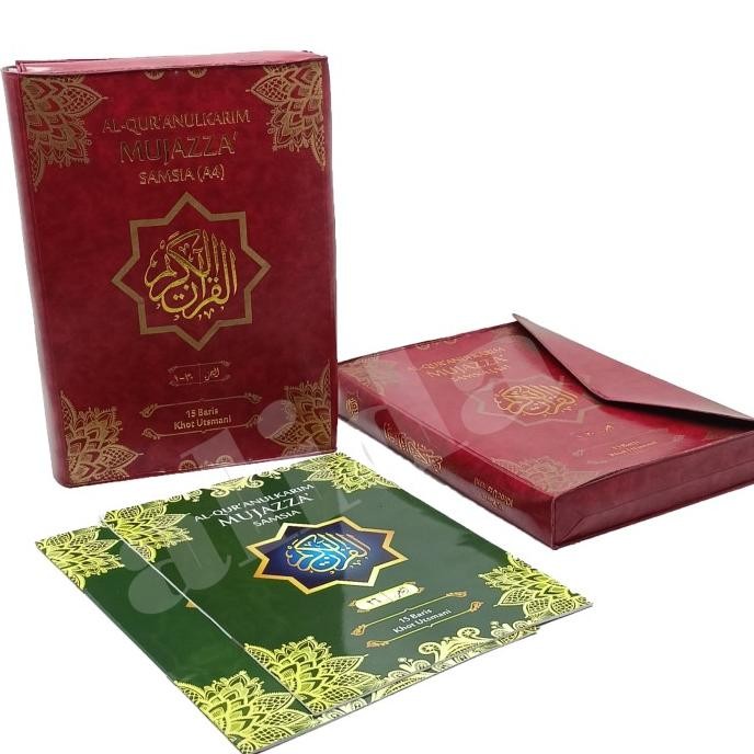 

siap kirim alquran per juz mujazza samsia 15baris ukbesar a4 al-quran isi 30 juz