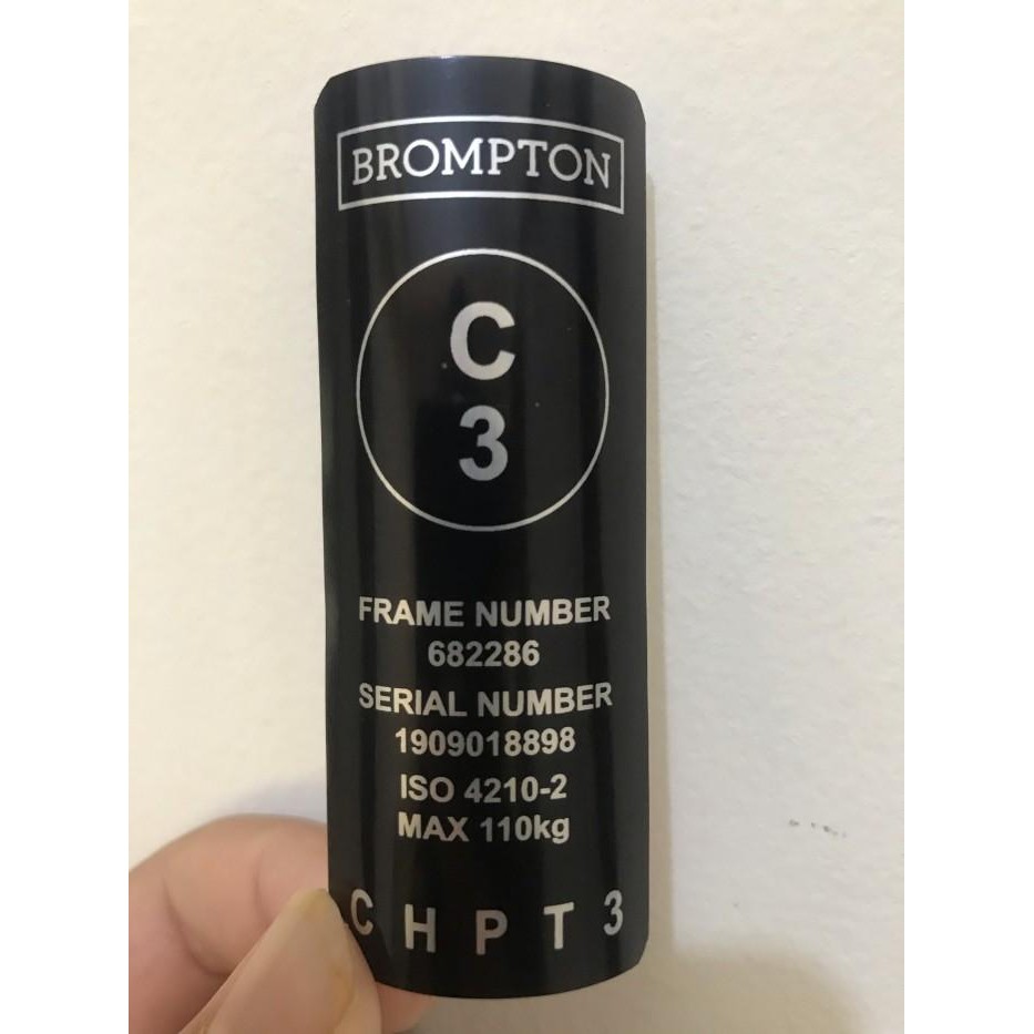 Tag Frame Number Brompton Chpt3 V2 Edition
