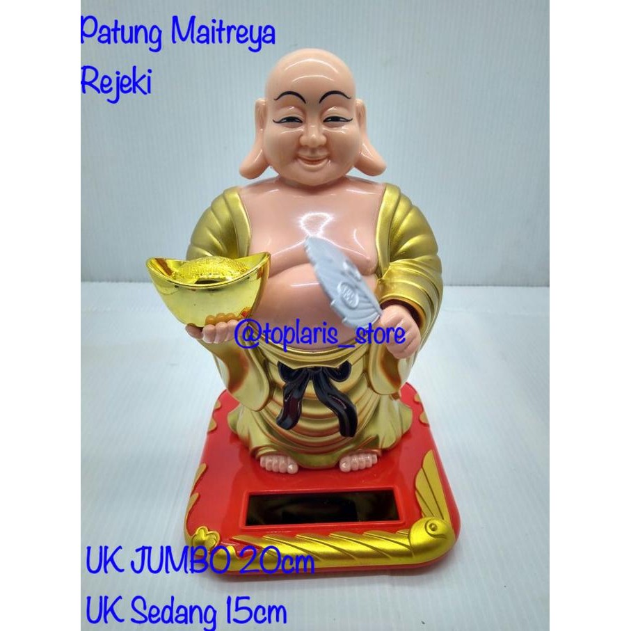 

Ready Patung Buddha Maitreya Bergerak Kepala Dan Kipas Uk 15