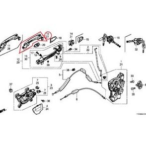 Handle Pintu Depan Luar CIVIC FB1 FB2 2012-2017 Origina