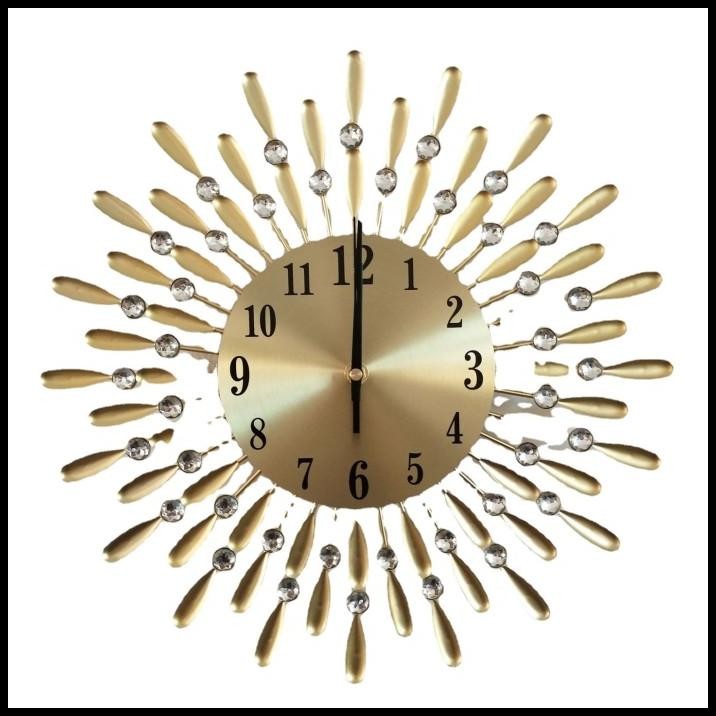 Jam Dinding Besar Mewah Gold Matahari
