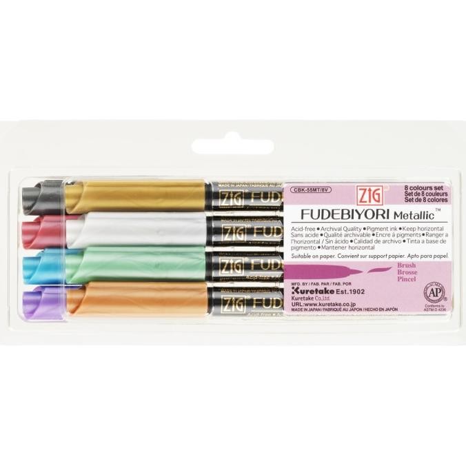 

Sale Zig Kuretake Fudebiyori Metallic Set 8 Colour