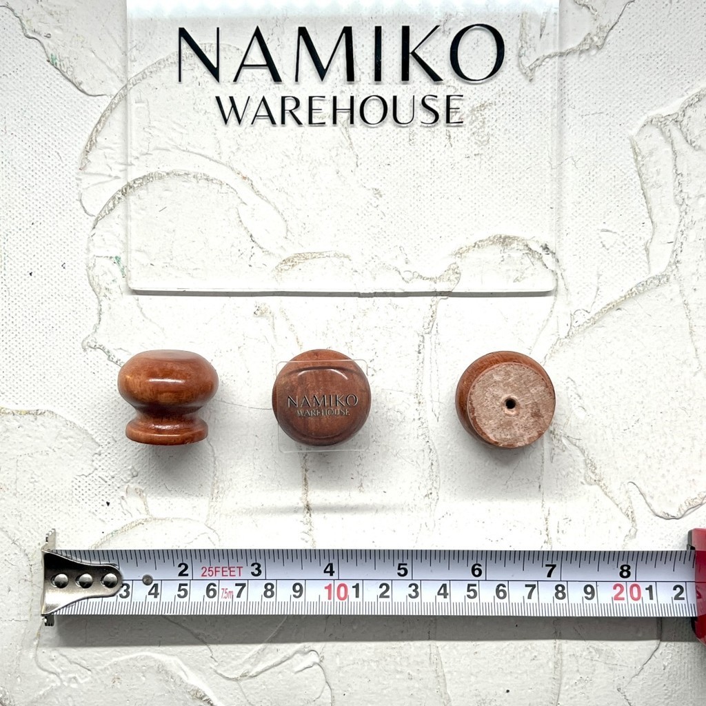 Tarikan laci Knob Kayu Bulat