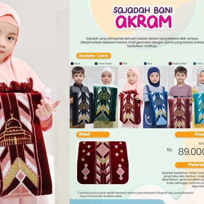 HOT PROMO SAJADAH ANAK SHOLEH LAKI PEREMPUAN BANI BATUTA RABBANI. KADO ANAK