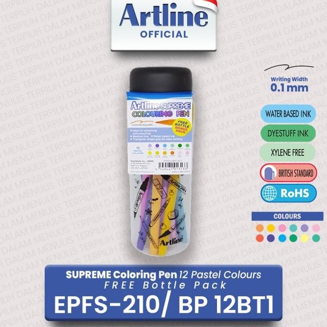 

Sale Artline Spidol Supreme Colouring Pen 12 Pastel Colours Epfs-210