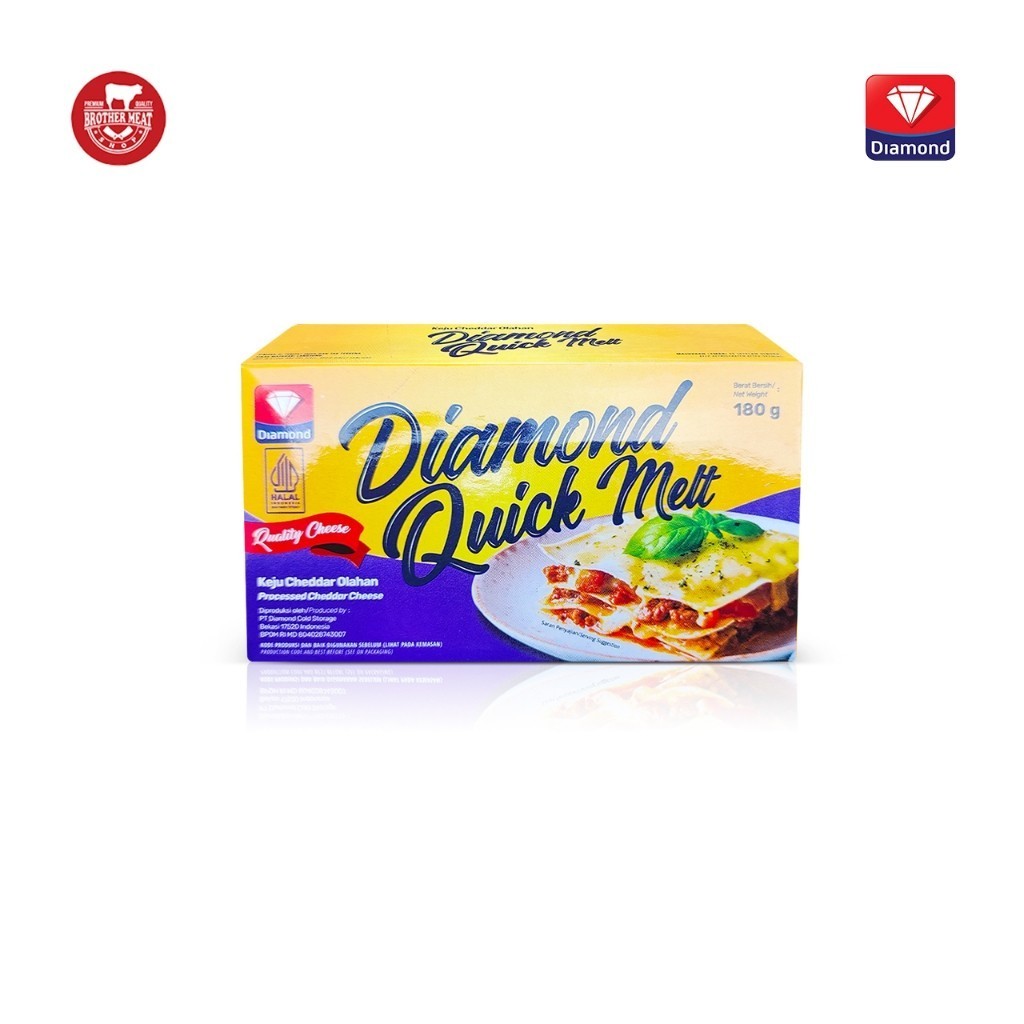 

Diamond Quick Melt Cheese 180gr, Keju Cheddar Olahan Halal