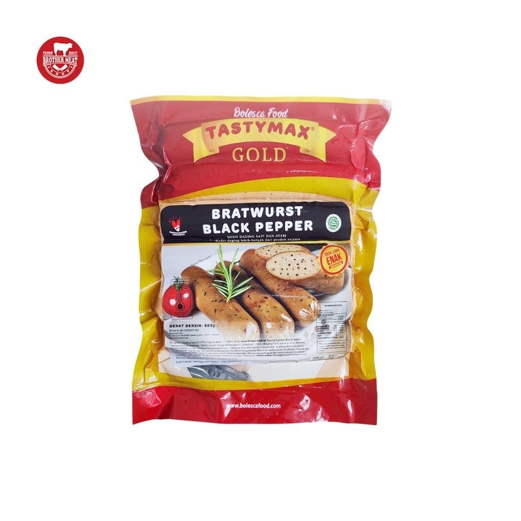 

Tasty Max Gold Bratwurst Blackpepper 500gr - Brothermeatshop