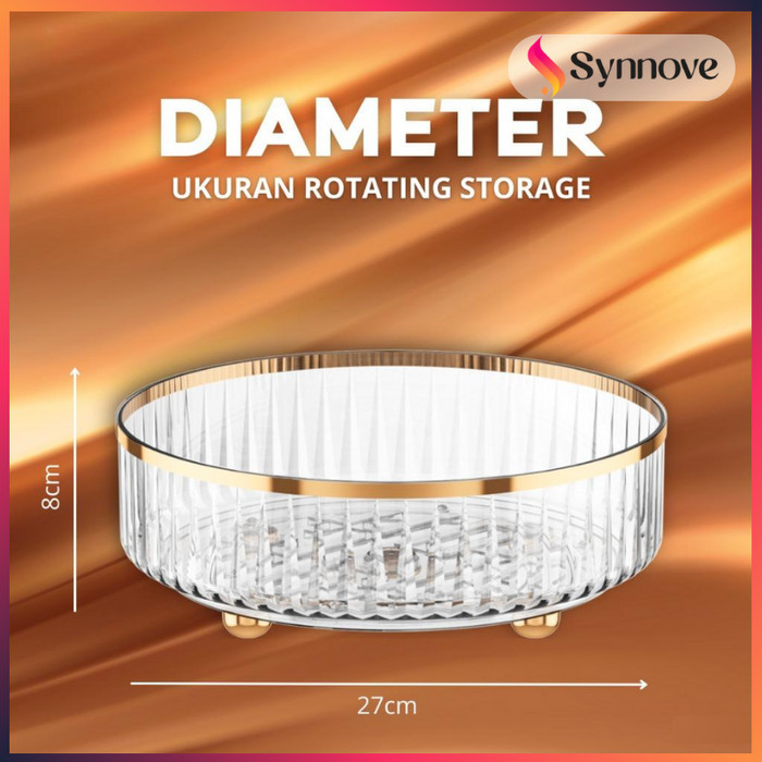 TERLARIS Rak Make Up PUTAR Rak Kosmetik Aesthetic Tempat Make Up Skincare Premium - Emas