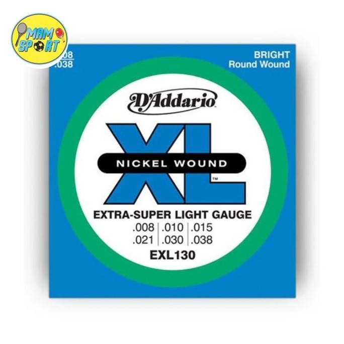 Tersedia Senar gitar elektrik d addario daddario 008 EXL-130 original