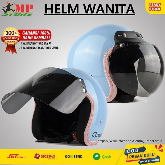 Helm Half Face Dewasa Cewek Wanita Perempuan