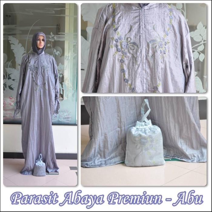 MURAH  Mukena Parasit Abaya - Abu-abu