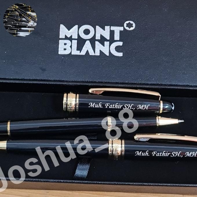 

TERLARIS - Pulpen Mont Bl4nC Misterstuk Bp/RB Couple Black Gold Bisa Ukir Nama Logo Sendiri