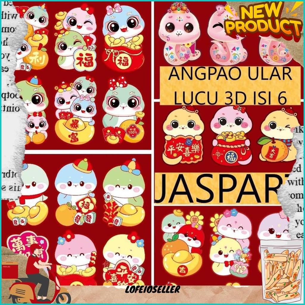 

Angpao Imlek Premium Pendek Shio Ular 2025 Tahun Baru Murah Free Ongkir Ready Edisi Gentong 3D Murah