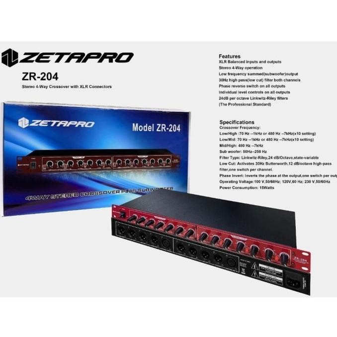 Speaker Crossover Aktif Zeta pro Zetapro ZR 204 ZR204 Sub woofer 4way