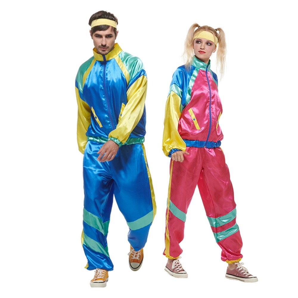 ❤COD❤Setelan Kerang Retro Wanita 80-an 90-an Kostum Pesta Halloween Hippie Mode Dewasa Setelan Olahr