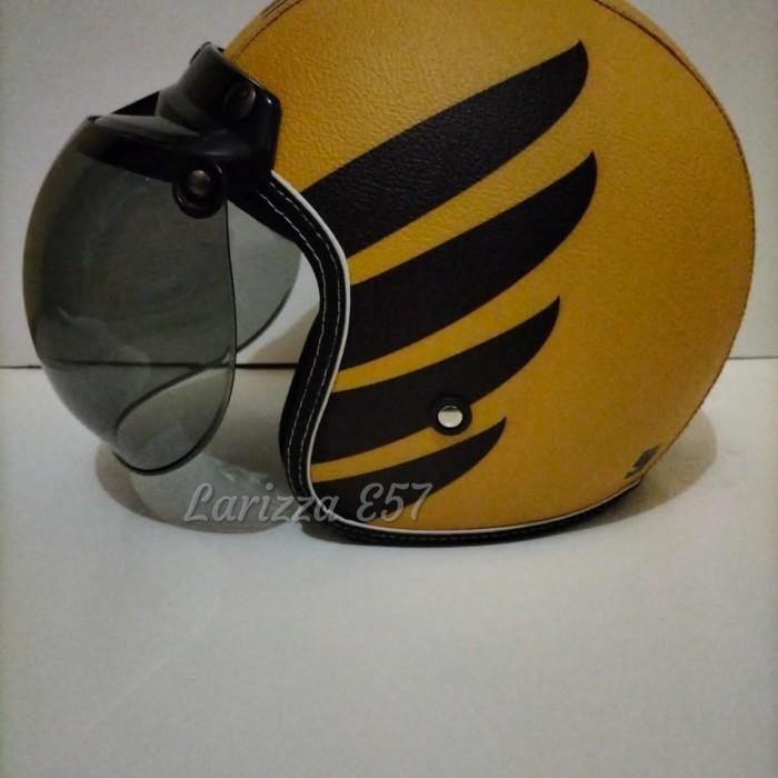 Helm Bogo Retro Dewasa Motif Maxim Kuning