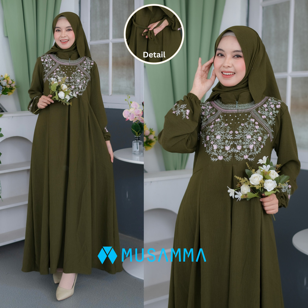 Gamis Lebaran Wanita Terbaru 2025 Longdress Busui Seragam Keluarga Gamres Bju Idul Fitri Baju Pengaj