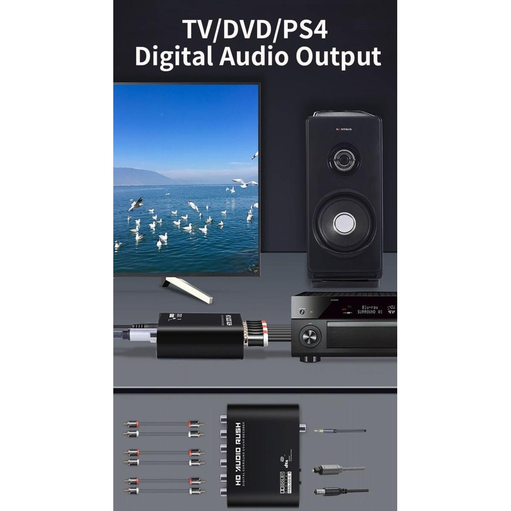 Digital Surround Decoder to Active Speaker 5.1 Converter DTS Dolby AC3