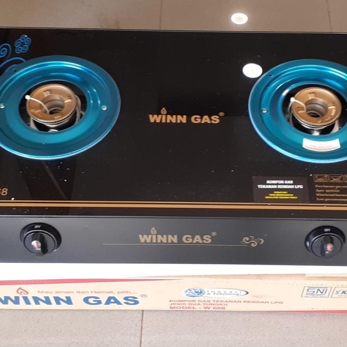 KOMPOR GAS 2 TUNGKU (KACA) WIN GAS W-668/W-668/W-668