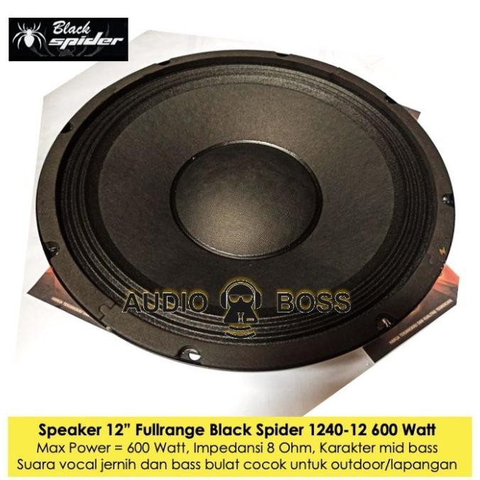 TERBAIK Speaker Fullrange 12 inch 12in Black Spider 1240 - 12 600