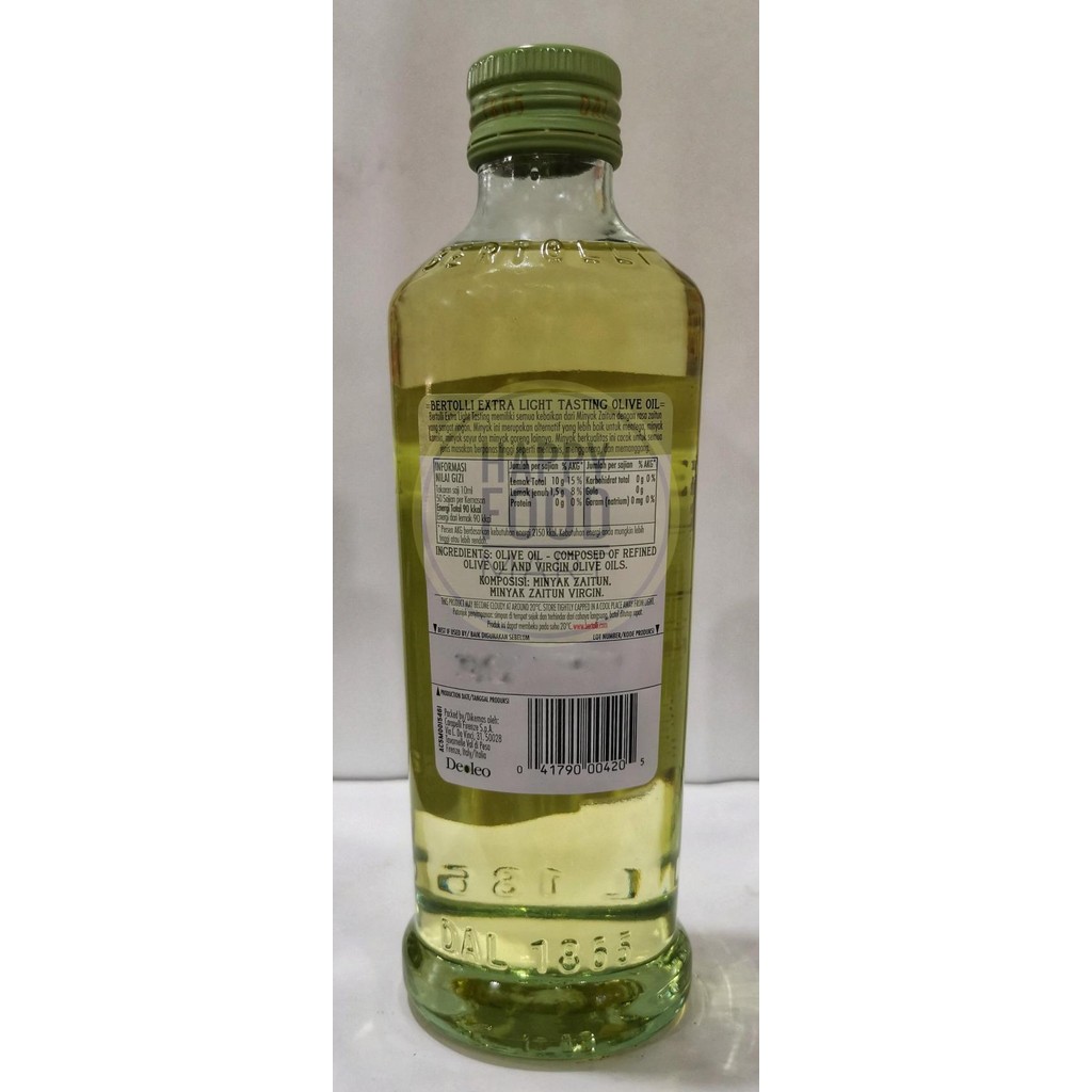 

Bertolli Extra Light Olive Oil 500Ml/Minyak Zaitun /Minyak Olive Original Dan Terpercaya