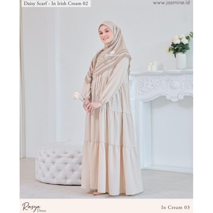 Terjangkau Jasmine - Rasya Dress Gamis - Cream