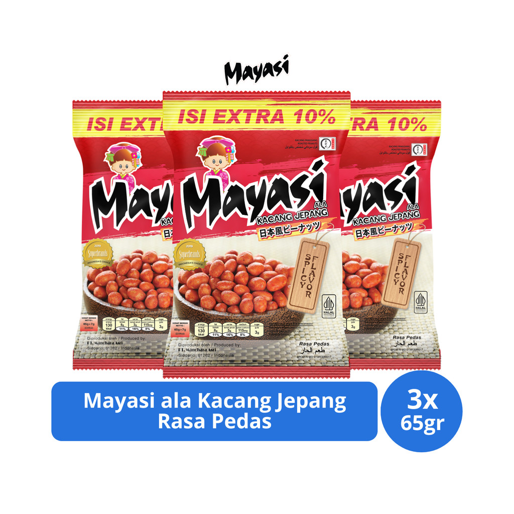 

Mayasi ala Kacang Jepang Rasa Pedas 65gr x 3 pcs