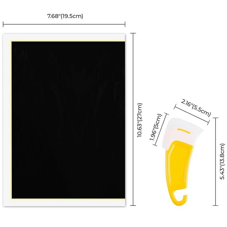 

Promo Black Laser Engraving Marking Paper, 4 PCS Laser Color Paper with Scraper, 39x27cm for Fiber Lasers, Ceramics COD