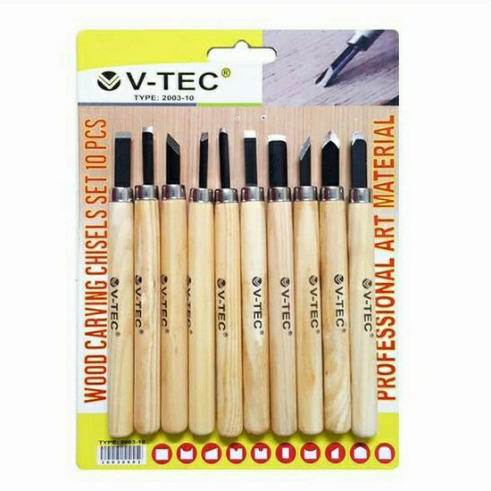 

TERBARU V-TEC CARVING TOOLS WOOD SET 10 / PISAU UKIR / CUKIL KAYU / ALAT PAHAT PROMO!