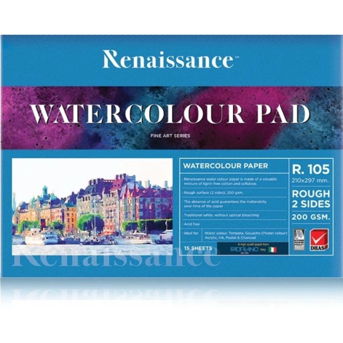 

TERBARU RENAISSANCE x FABRIANO WaterColor PAD A4 200 GSM 15 Sheet R-105