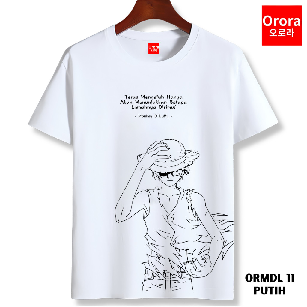 Orora Kaos Anime Monkey D'Luffy One Piece Baju Disto Lengan Pendek Pria Wanita Dewasa ORMDL 11