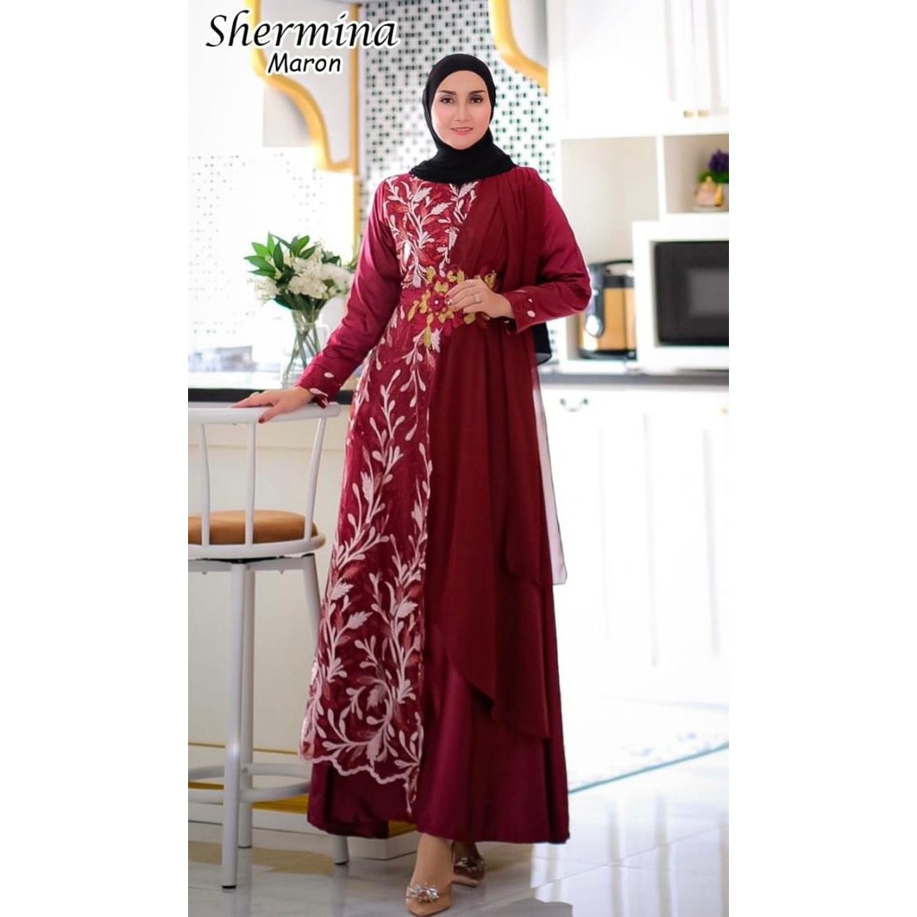 Spesial Maxi Shermina Syari Gamis Cantik Pesta Lebaran Seragam Muslim Jumbo