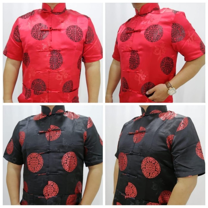 Cheongsam Atasan Pria Lengan Pendek