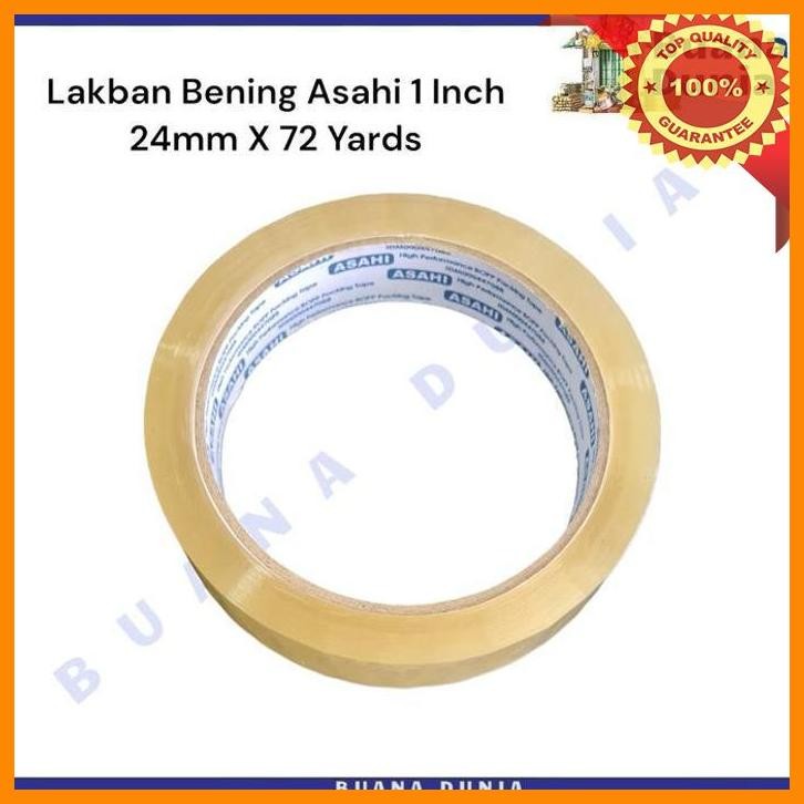 

(BUAN) LAKBAN BENING ASAHI 1 INCH 24MM X 72 YARD | ISOLASI TRANSPARENT (1ROL)