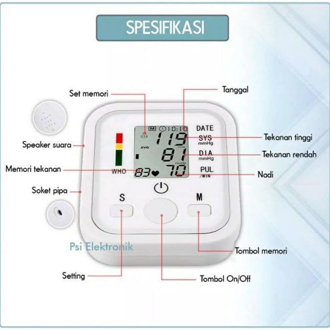 

Terbaru Garansi Toko Tensimeter Digital Lcd Alat Tensi Monitor Blood Ts01