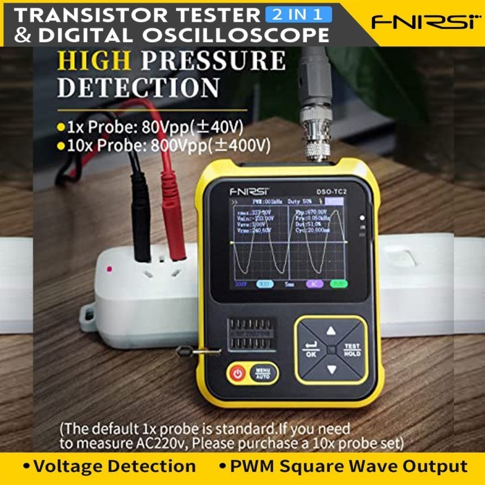 Jual Digital Oscilloscope Dso 2 Channel Transistor Tester Fnirsi Dso Tc2