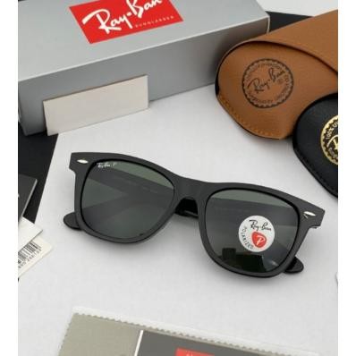 Ready Kacamata Rayban Wayfarer 2140 Black Matte Polarized Size 54 Original