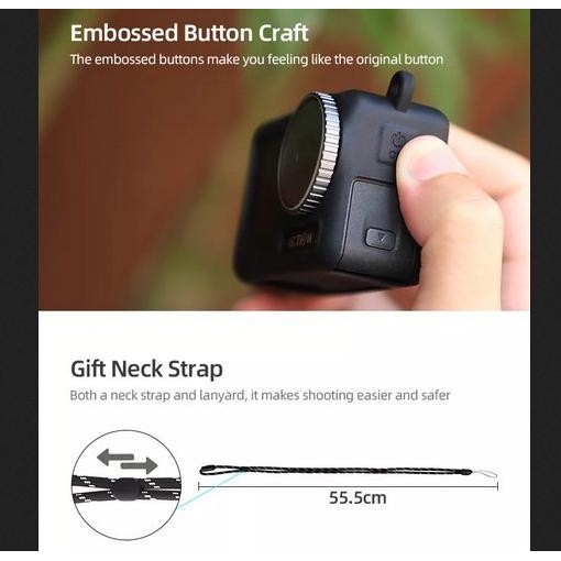 

Sunnylife Protective Silicone Case With Lanyard For Dji Osmo Action 3 Terlaris