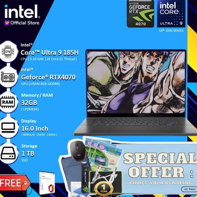 sale asus rog zephyrus g16 gu605mi rtx4070 ultra 9 185h 32gb 1tb w11 16"