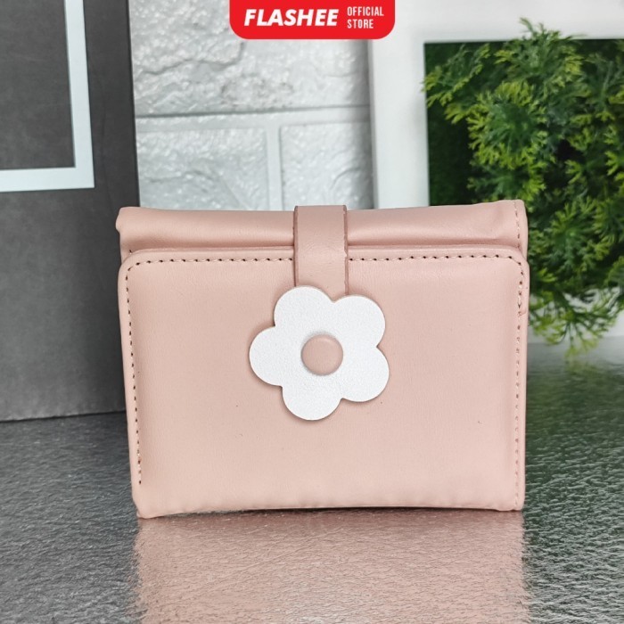 SALE!!! Flashee Dompet Wanita Kecil Lucu Motif Bunga Aesthetic Minimalis - Pink