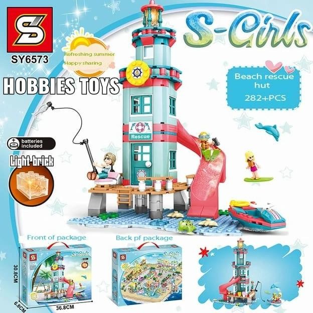 SY6573 Brick Lego Mercusuar Friends S-Girls Beach Rescue Hut SY 6573