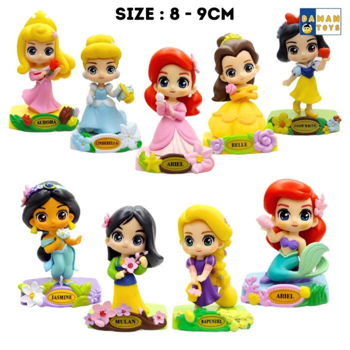 Action Figure Princess Ariel Cinderella Putri Salju Rapunzel