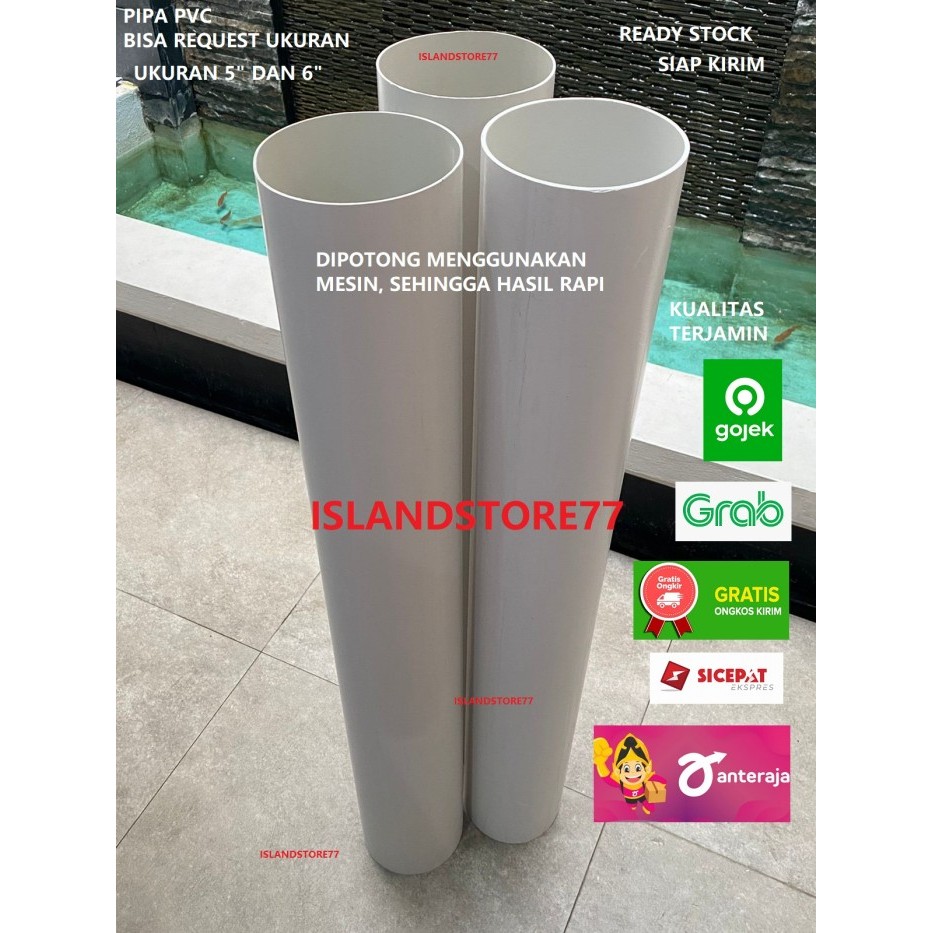 PIPA PVC 6" INCH KELAS D PER 1 METER PIPA PARALON UPVC