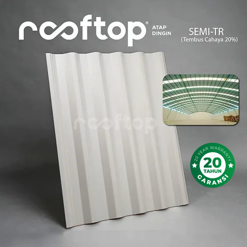 Atap uPVC Rooftop Panjang 4 Meter I Series Semi Transparan TR 12mm