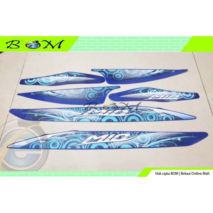 Termurah Striping Stiker Yamaha Mio 2011 Smile Biru Blue Metalik Karburator