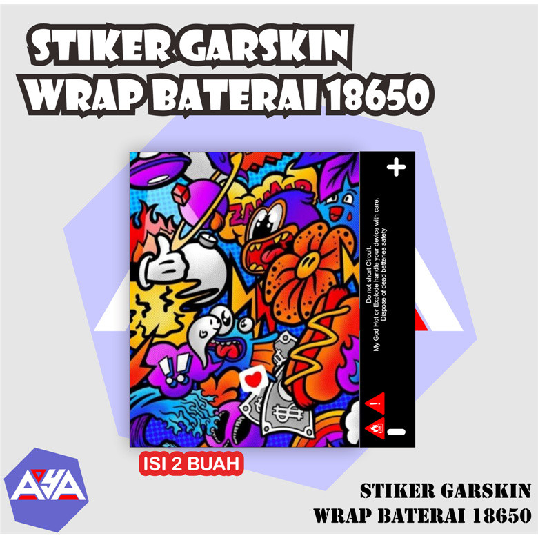 

Wrap* 2 Stiker Wrap Baterai 18650 Tazma Gravi Request Wrap Skin Stiker Garksin CUSTOM Gratis (2pcs)