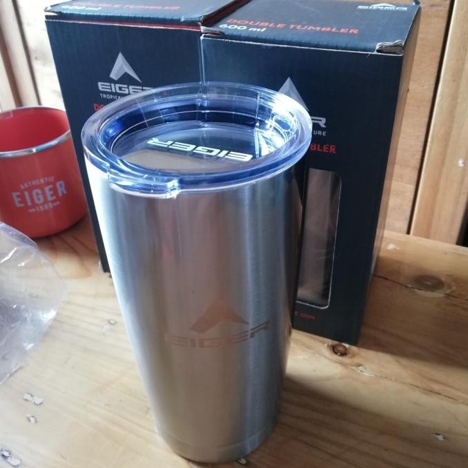 TUMBLER 600ML EIGER DOUBLE TUMBLER W. BOTTLE SILVER HARGA TERMURAH