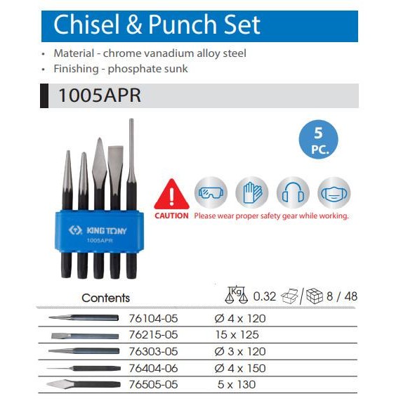 

Punch Set 5Pc King Tony - 1005Apr
